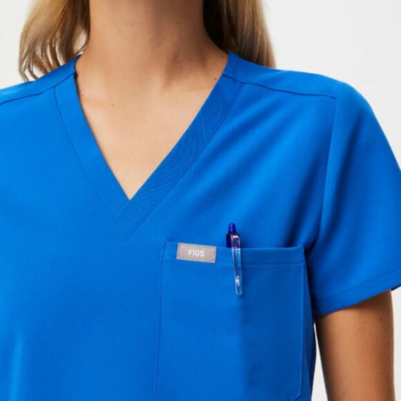 Figs Catarina One-Pocket Scrub Top Royal Blue Size L - Picture 2 of 4